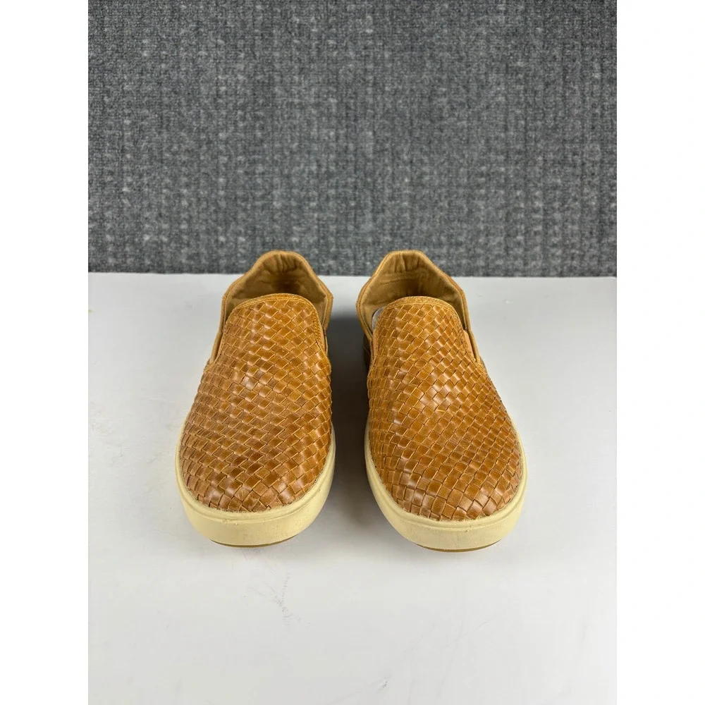 OluKai Lae'ahi Lauhala Woven Leather Slip On Shoes Size 9.5 Fox Tan